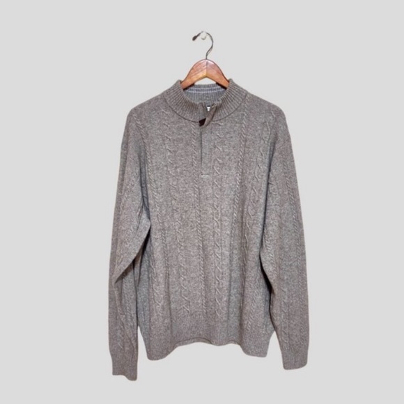 Peter Millar Other - Peter Millar Men’s Sweater Size 2X Brown Long Sleeve Cashmere Blend Pull Over